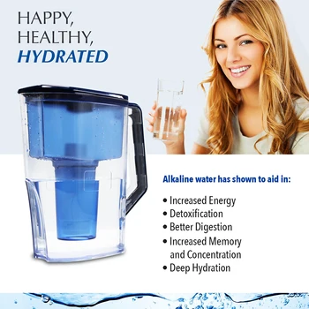 

Alkaline Water Ionizer WP6 Filter Pitcher-7 Stage Filtration System to Increase PH Levels and Provide a Low Negative ORP