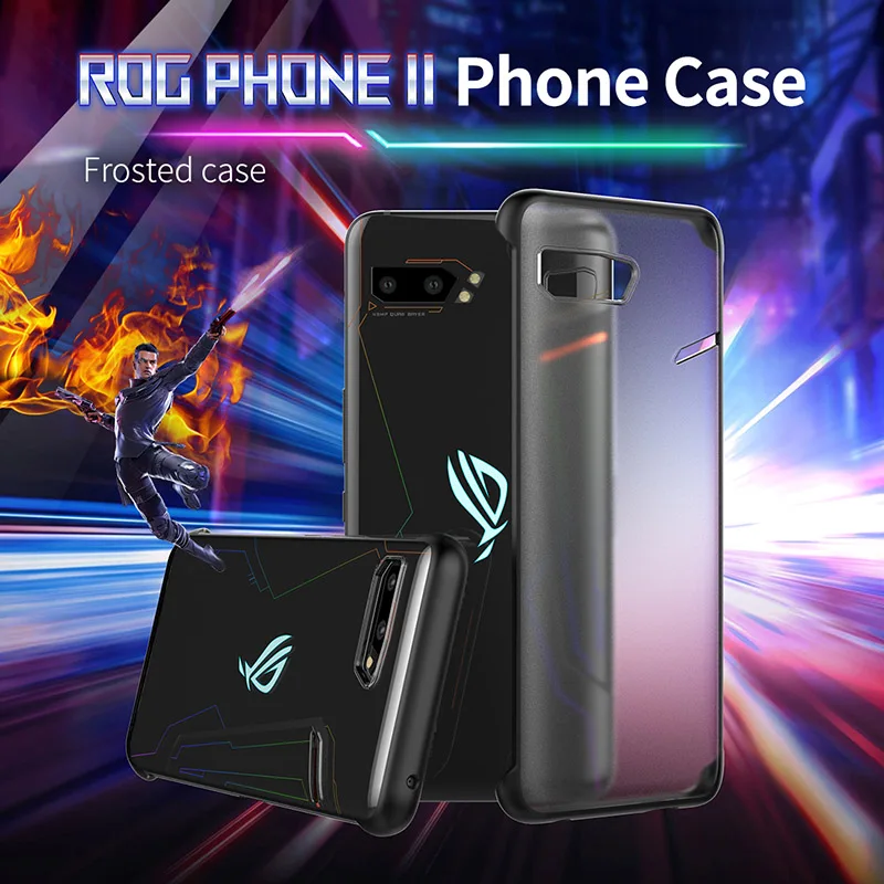 Ультратонкий матовый чехол из поликарбоната и ТПУ с рамкой для телефона ASUS ROG 2 3