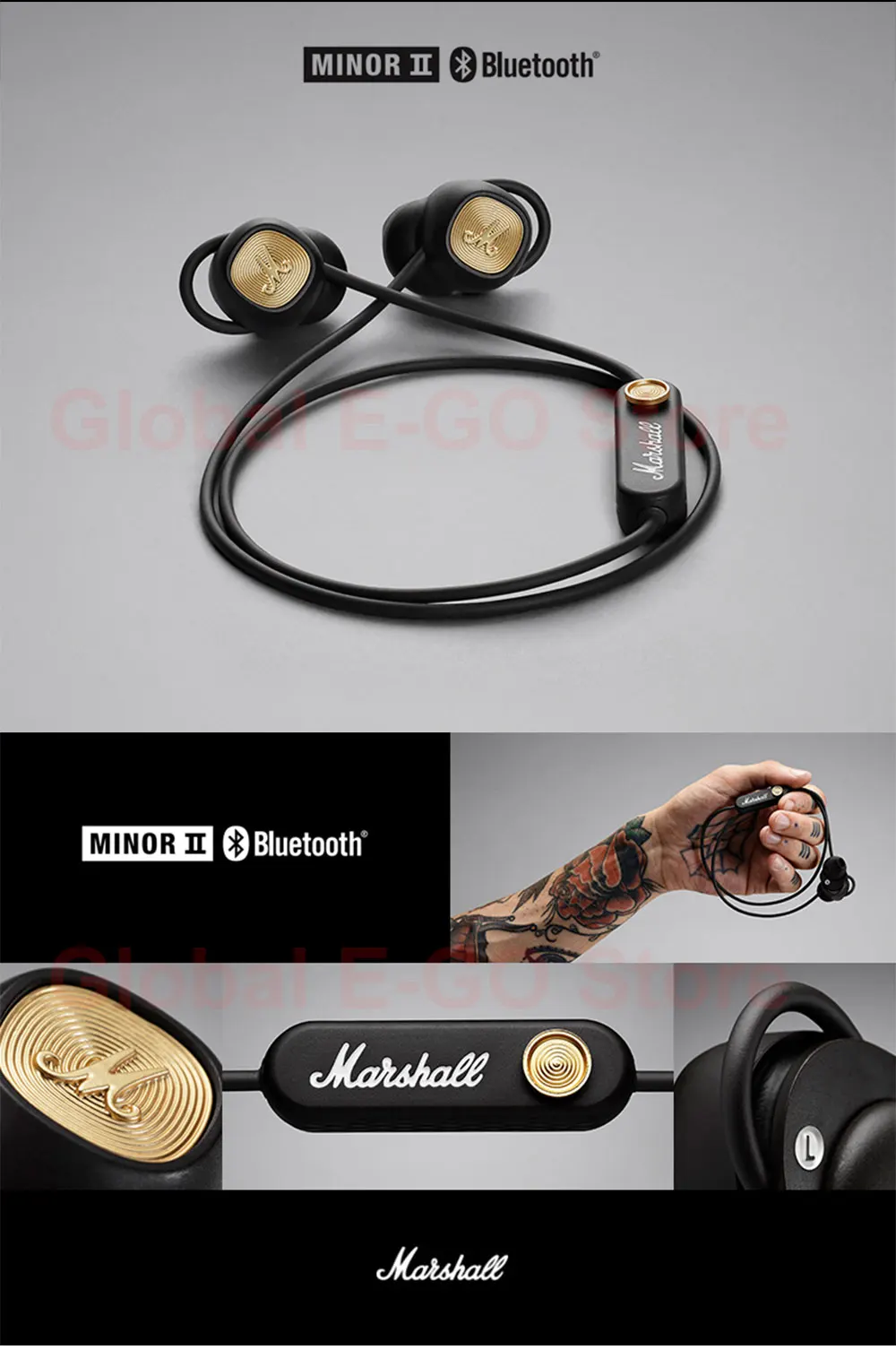 Marshall menor ii bluetooth 5.0 fones de