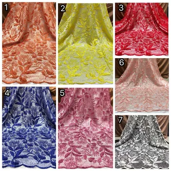 

African Sequins 3d Lace Fabric High Quality Nigerian French Lace for Party Embroidery Swiss Voile Lace in Switzerland Wedding