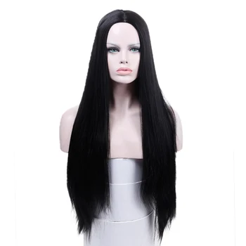 

MANWEI Long Straight Hair Synthetic Lace Front Wig Ash Blonde Side Part Cosplay Wig Glueless Front Lace Wigs for Women