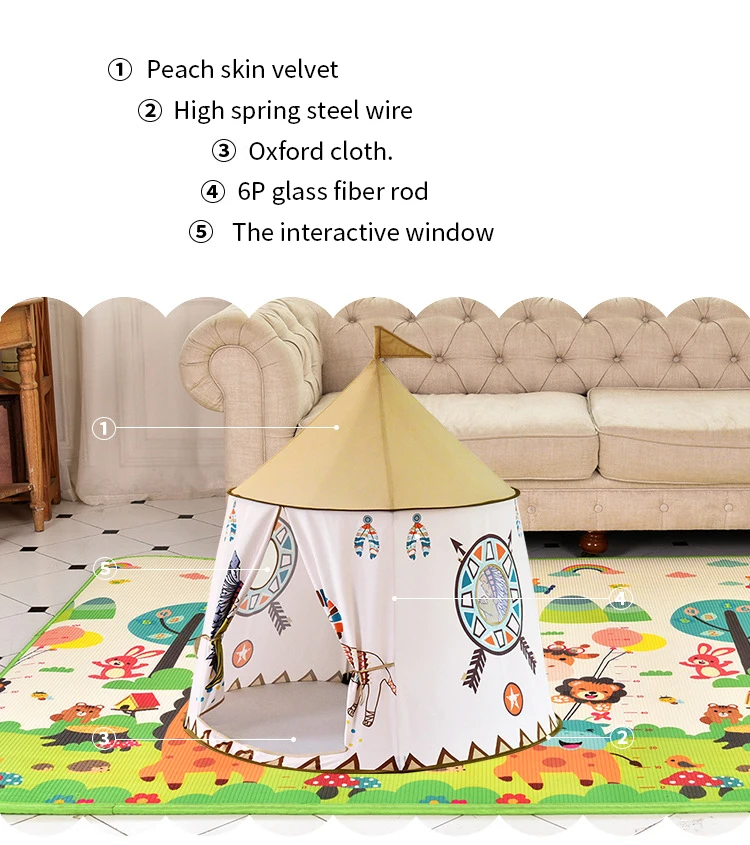HOF Kid Zelt Haus Tragbare Prinzessin Schloss 123*116 см pryasentieren hyengen Flagge Kinder Tipi Zelt Spielen Zelt Geburtstag weih