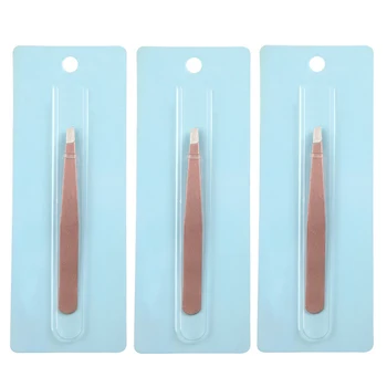 

3pcs Professional Slant Eyebrow Tweezers Hair Beauty Slanted Stainless Steel Tweezer Plucker Tip Clip Hair Removal Makeup Tool