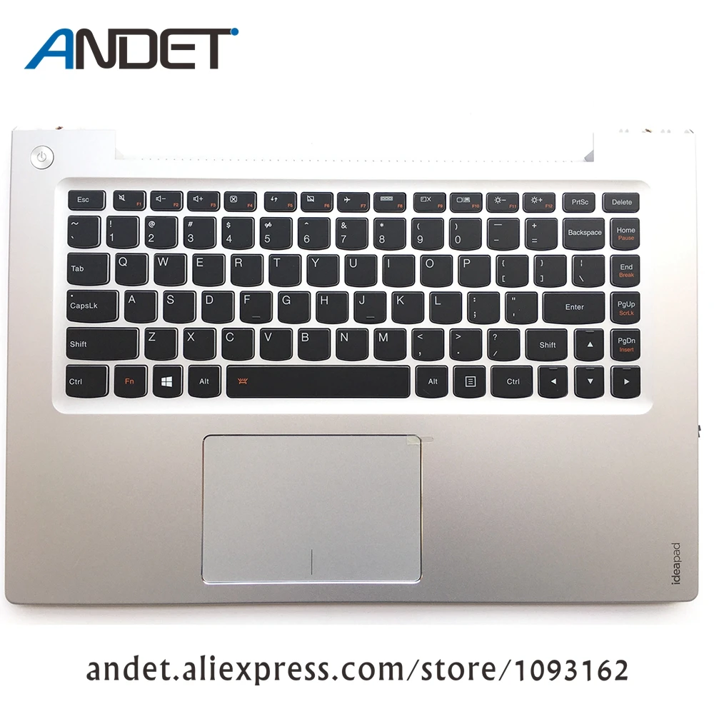 100new Для lenovo Ideapad U430 U430P Упор для рук крышка клавиатура США верхний чехол с сенсорной панелью с подсветкой серебристо-белый - Цвет: 100new