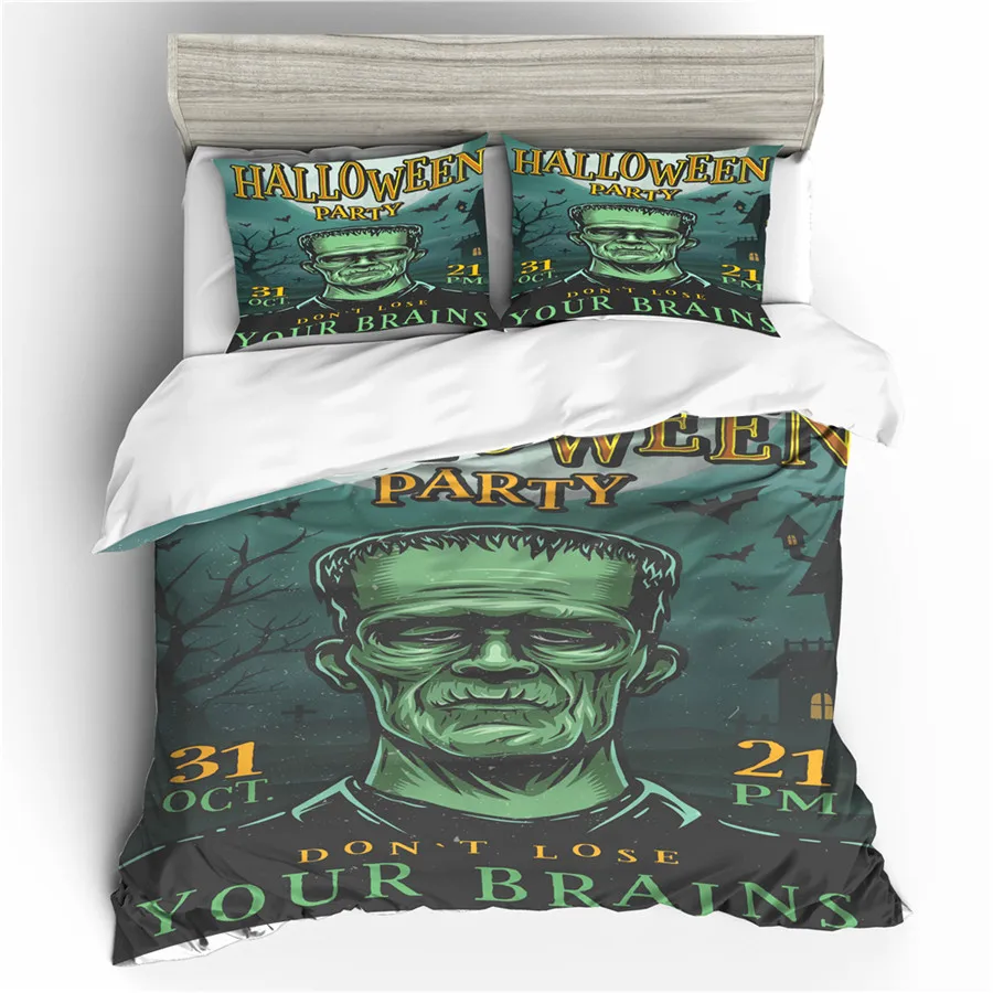 

A Bedding Set 3D Printed Duvet Cover Bed Set Halloween Home Textiles for Adults Bedclothes with Pillowcase #WSJ55