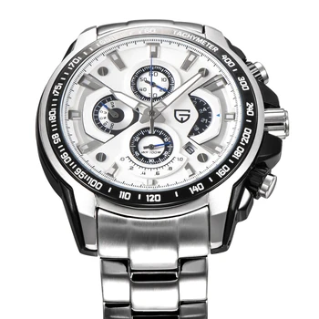 

Prgrne Luxury fashion Men Watch Calendar Waterproof Quartz Male Watch Steel Business Mens Clock