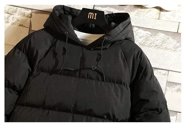 Зимняя куртка-пуловер мужская теплая Толстая парка Мужская модная однотонная Повседневная куртка с капюшоном мужская куртка с большим карманом из хлопка Мужская M-5XL