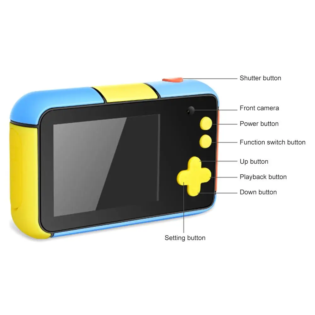Kid Digital Camera Selfie Rechargeable Camera Toy 2.4 Inches HD Screen Video Camcorder Gift With Flash Light For Kids Boys Girls