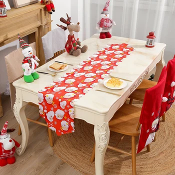 

1pc Table Runner Christmas Pattern Dinner Placemat Decor 180*34cm Candle