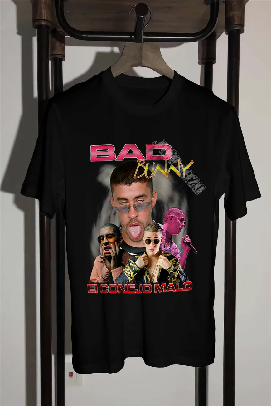 

Bad Bunny T-Shirt Rap Homage Tee Clothing Unisex S To 2Xl Summer O Neck Tops Tee Shirt
