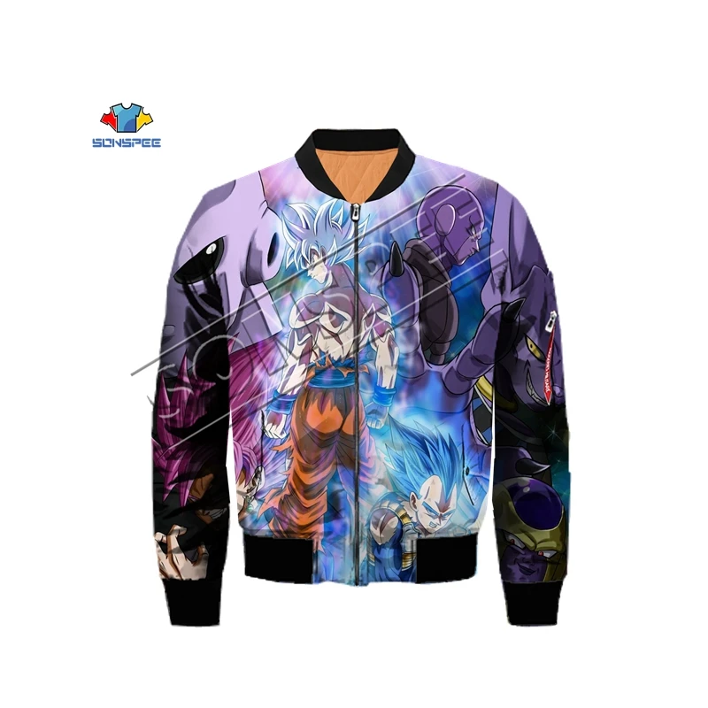 9 3D печать Dragon Ball Летающая куртка, Мужская зимняя теплая куртка-Авиатор, мотоциклетная куртка, бейсбольная куртка, хоккейная куртка - Цвет: 9