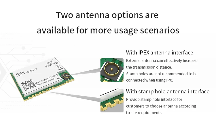 E31-400M17S AX5243 433 МГц SPI IoT беспроводной приемопередатчик низкой мощности IPEX отверстие для штампа Радиомодуль