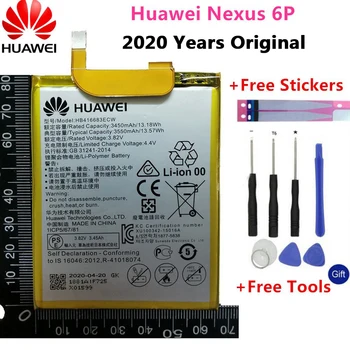 

2020 Hua Wei Original Phone Battery HB416683ECW for Huawei Nexus 6P H1511 H1512 3450mAh Original Replacement Battery Free Tools