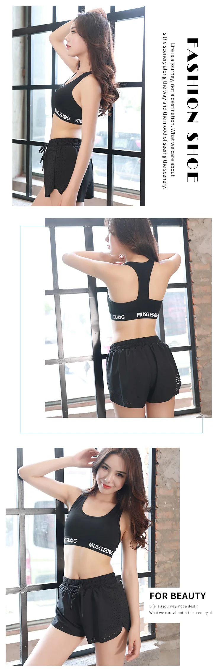 Summer lady quick-dry shorts women's mesh double-layer breathable running hot fitness sports baggy shorts