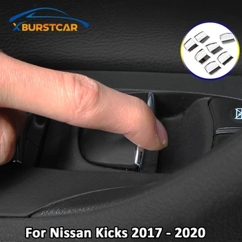 

7Pcs/Set ABS Chrome Car Door Window Switch Lift Button Cover Trim Sticker for Nissan Kicks 2017 2018 2019 2020 Accessories