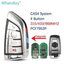WhatsKey nowa aktualizacja 4 przyciski kluczyk samochodowy z pilotem 315/433/868MHz PCF7953 Chip dla BMW CAS4 CAS4 + System F30 F20 F10 X5 X6 inteligentny klucz
