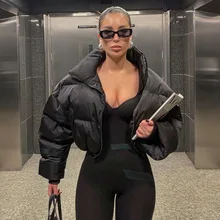 Pure Color Lapel Fashion 2021 Winter Parkas New Arrival Self-cultivation Short Bread Temperament Thick Coat Women's Clothing Y2k