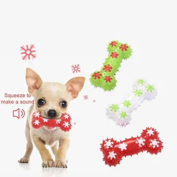 

Pet Dog TPR Bite-resistant Molar Bite Biting Bone Toy Red