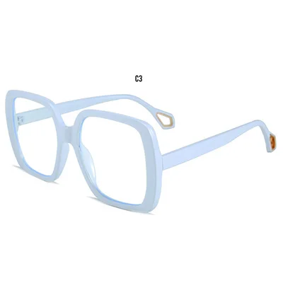 FEISHINI, прозрачная квадратная большая рама, оправа для очков, для женщин, брендовая, прозрачная оправа для очков, для девушек, красный, анти-синий светильник, очки для компьютера - Цвет оправы: PGJ089 blue