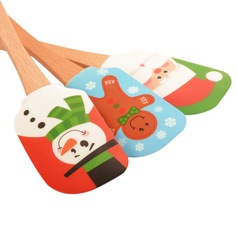 1PC Spatula Baking Scraper Cream Butter Cartoon Silicone Handled Brushes Pastry Tools Kitchen Utensil Cake Spatula Cooking Cake