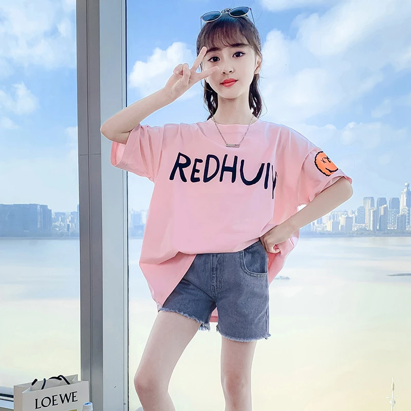 Fashion Summer Short Sleeve T Shirt For Girls Cartoon Teenage O Neck Long Tops Princess Kids Baby Clothes New 21 Letter Shirts Tees Aliexpress