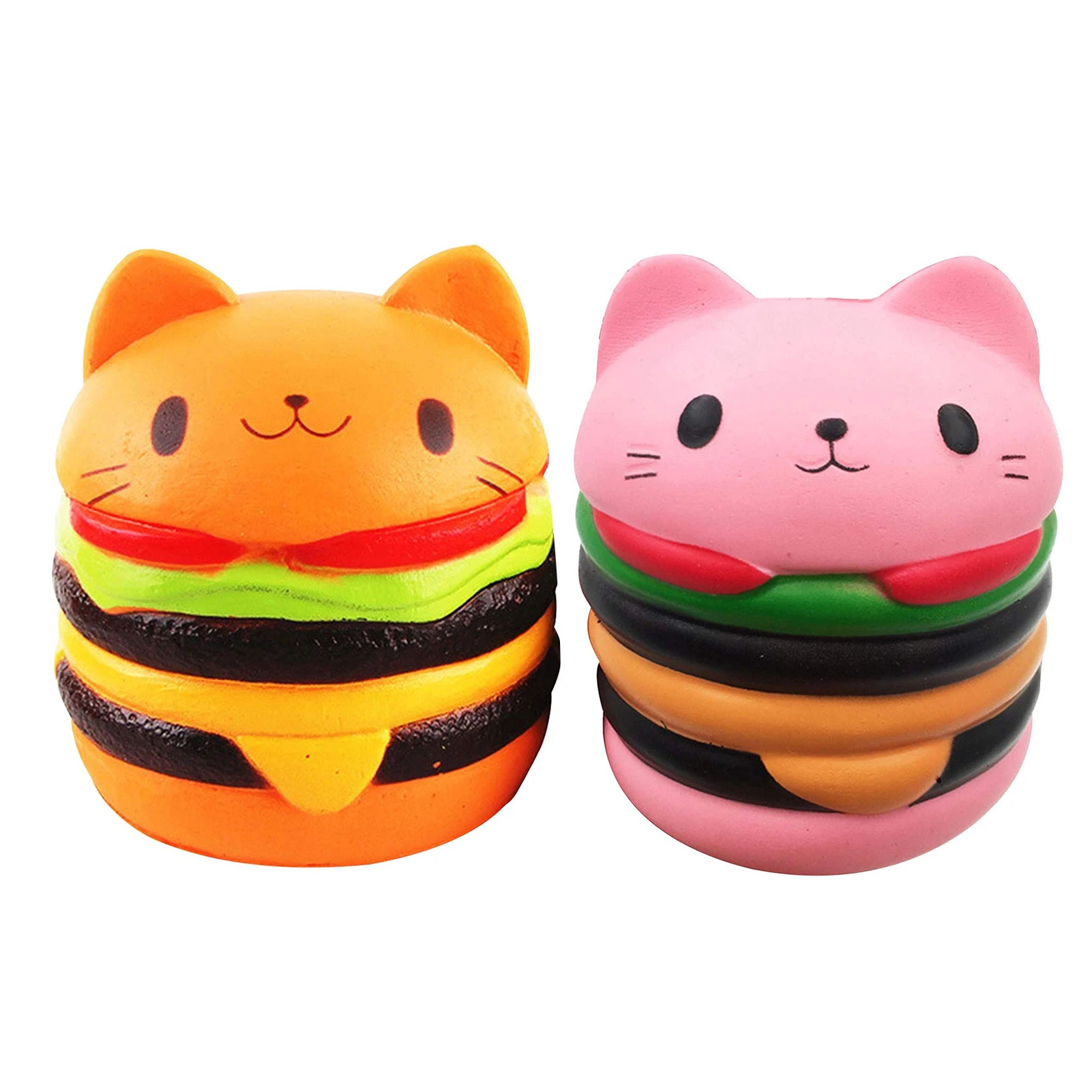 Cute Cat Head Hamburger Squishy Simulated Bread Pu Scented Soft Slow Rising Safe And Non-toxic Toy Funny Collection Gift - AliExpress