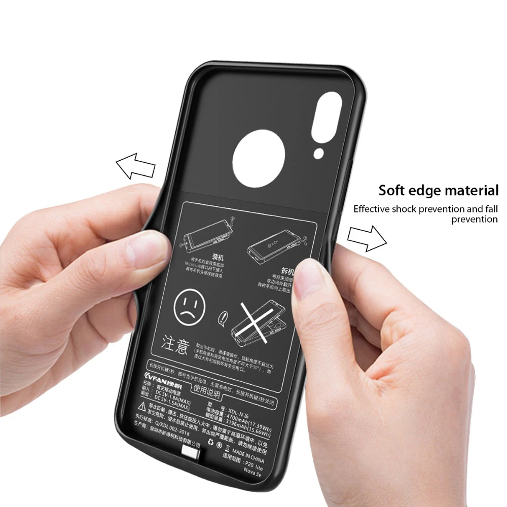 5200mAh силиконовый ударопрочный чехол аккумулятор для Xiaomi Mi 6 Чехол зарядного