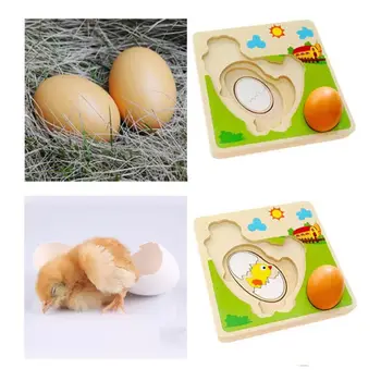 

Kids 3D Puzzle Mulit Layer Chicken Lay Eggs Grow Emulatio Process Wooden Jigsaw R7RB