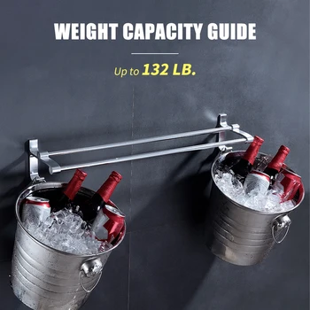 

New Towel Rack Towel Bar With Hook 2-Bars Arms Bath Towel Clothes Hanger Wall Mount Towel Rack Holder Kitchen Bathroom Product