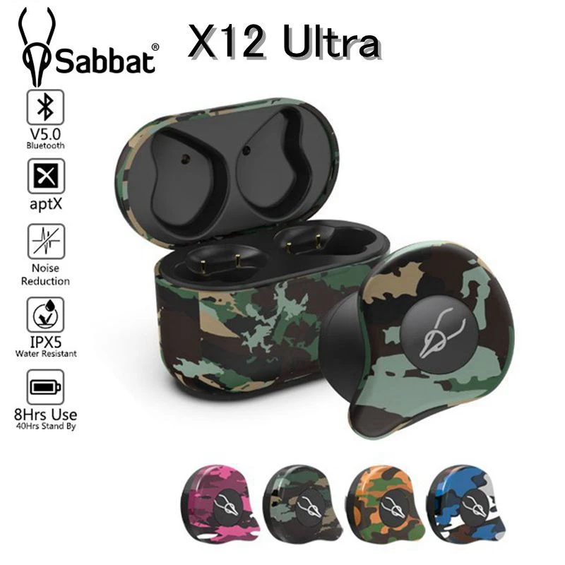 

Sabbat X12 Ultra TWS bluetooth 5.0 Earphone QCC3020 DSP Noise Reduction Bilateral CVC HD Call No Delay Gaming Headset with Mic