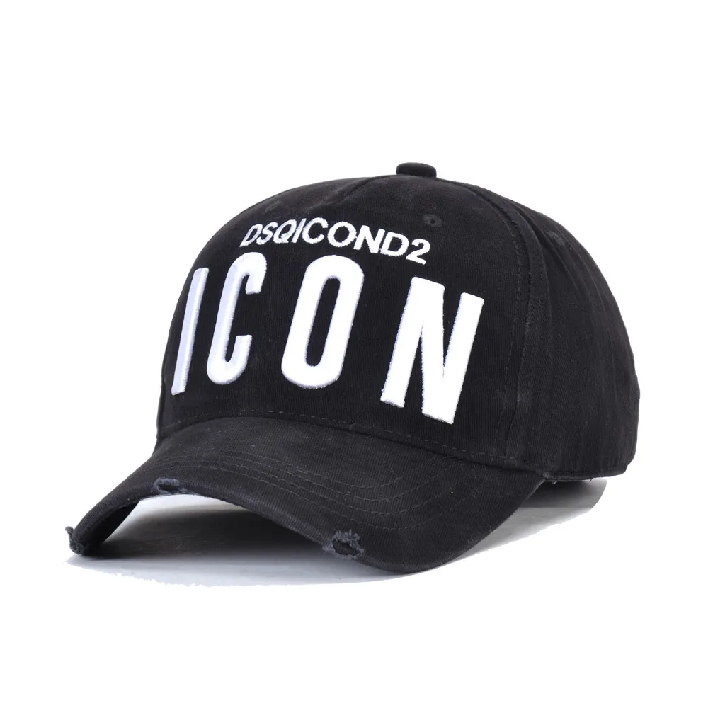 black ICON cap DSQ брендовая мужская бейсбольная Кепка черная хлопковая кепка Casquette Homme хип-хоп рэпер Кепка Регулируемая уличная бейсбольная кепка - Цвет: black
