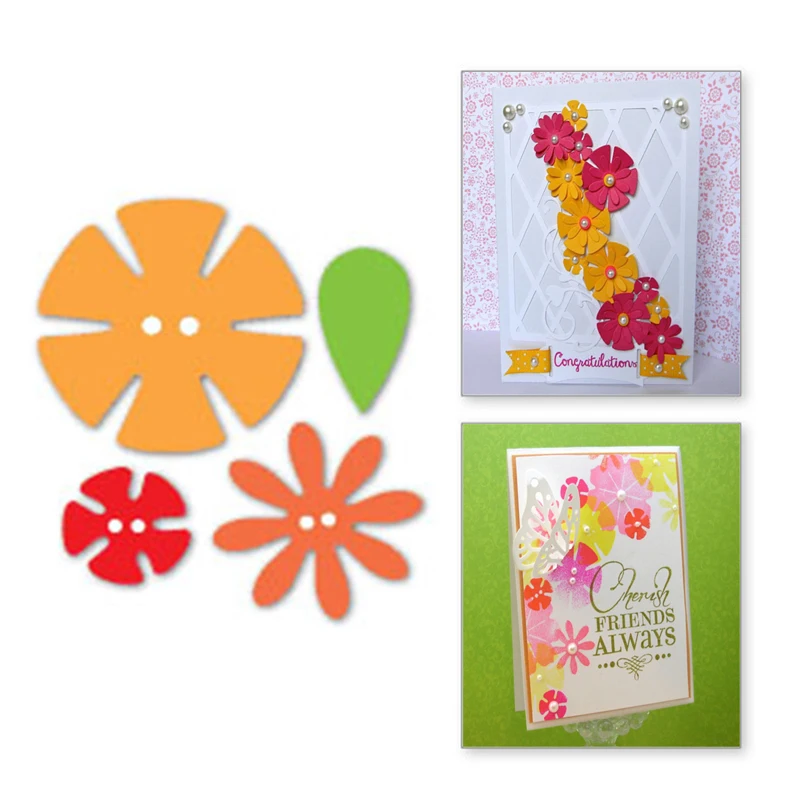 

Naifumodo Flower Metal Cutting Dies Buttons New 2019 Scrapbooking For Making Cards Album Decorative Embossing DIY Crafts Stencil