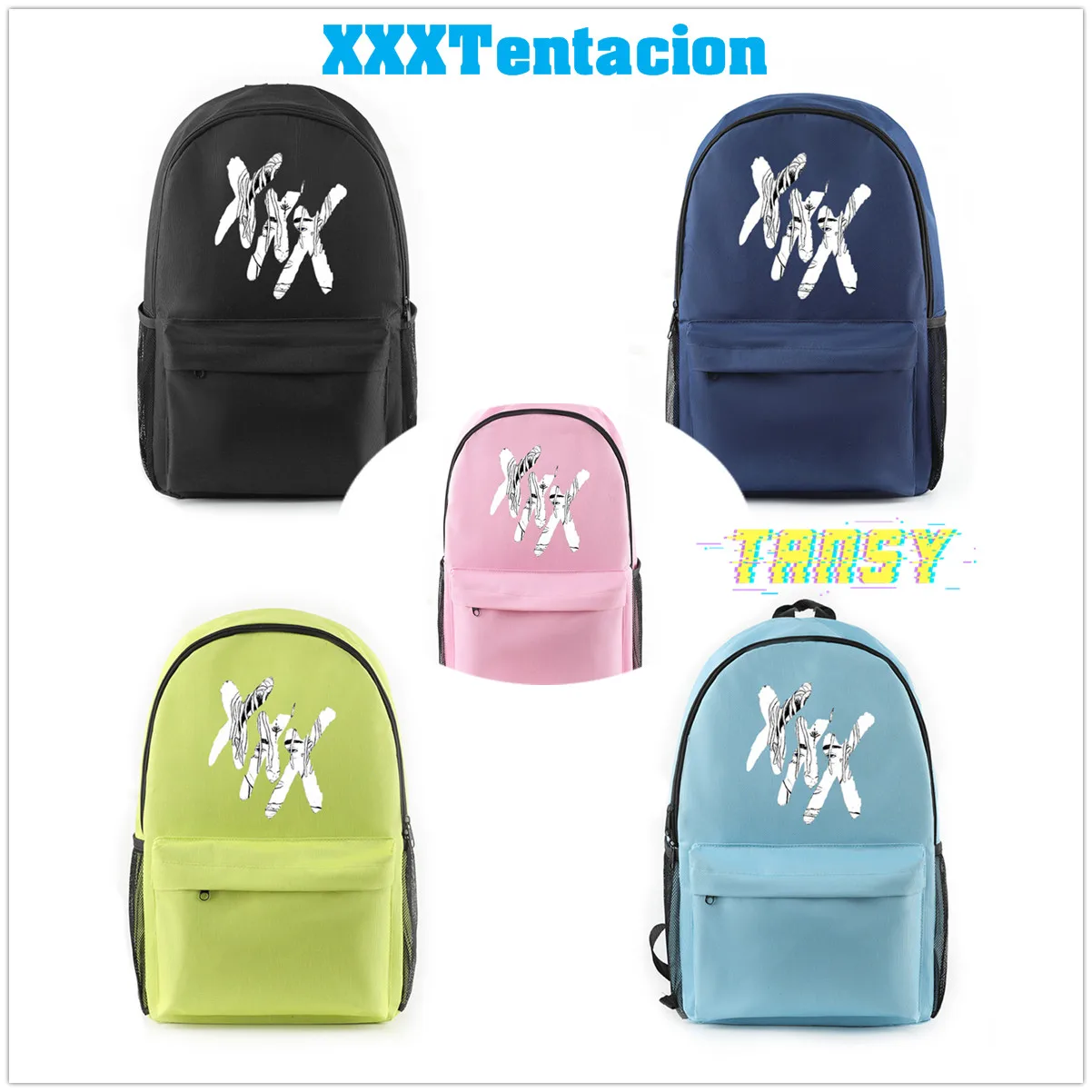 Раппер XXXTentacion аксессуары холст Harajuku сумка веселый рюкзак аниме хип-хоп подростковый школьный стиль крутые холщовые сумки