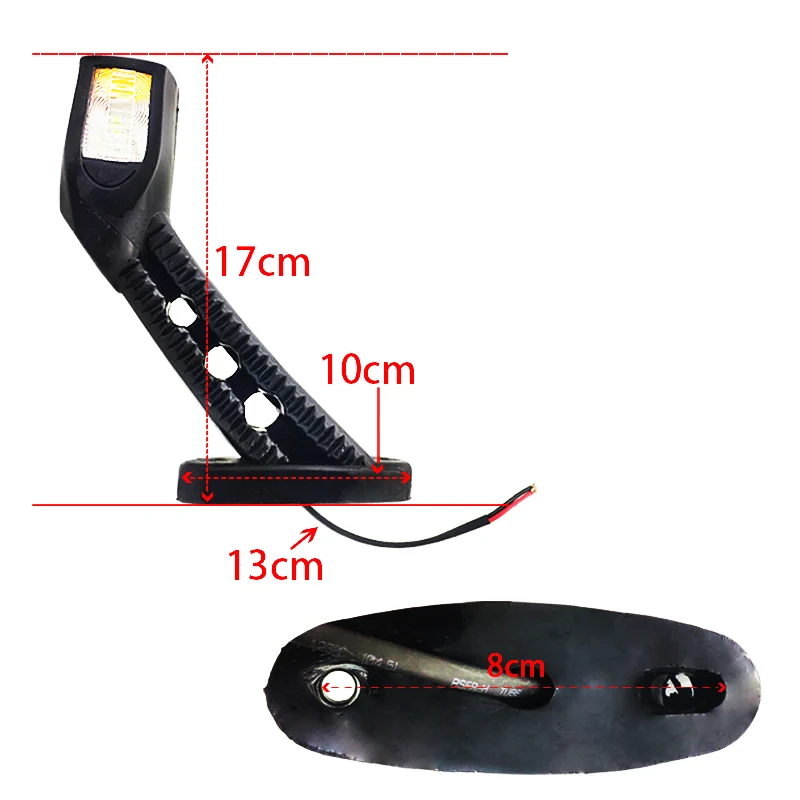 Led Marker Lights 1pair 3 face 10-30V Truck Trailer Auto 4 LED Side Marker Lights Stop Lamp Indicator Light Turn Signal Light Red White Amber