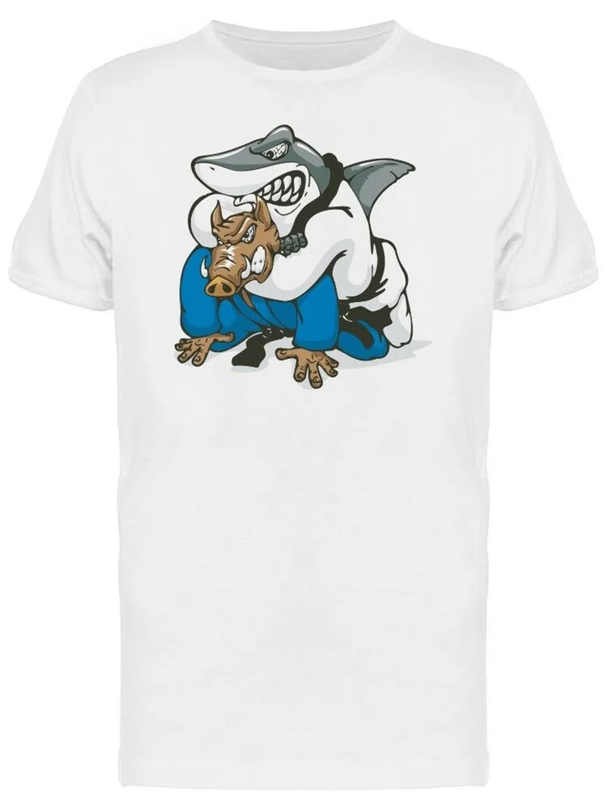 Judo Shark Fighting A Boar Men'S Tee -Image By Cool Tops Shirt |