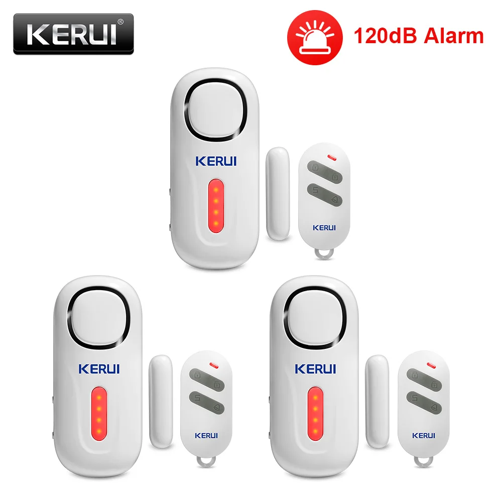 KERUI 120DB Wireless Door/Window Entry Security Burglar Sensor Alarm PIR Magnetic Smart Home Garage System Remote Control Led elderly emergency button Alarms & Sensors