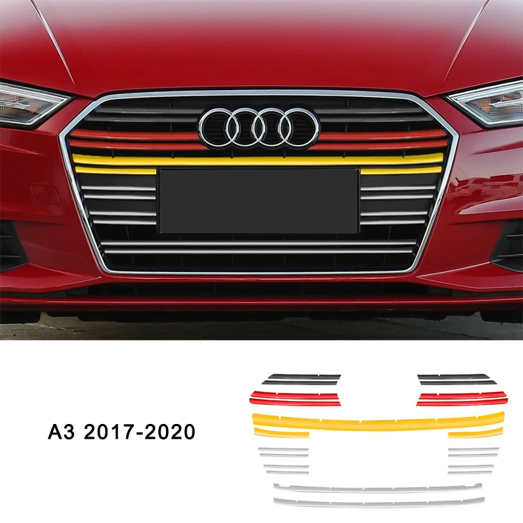 Lsrtw2017 для Audi A3 автомобиль передняя решетка отделка Декоративные интерьерные аксессуары Молдинги - Название цвета: type 3