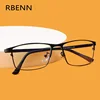 RBENN Stainless Steel Full Frame Reading Glasses Men Anti Blue Light Metal Business Presbyopia Optical Eyegalsses +0.75 1.5 1.75 ► Photo 2/6