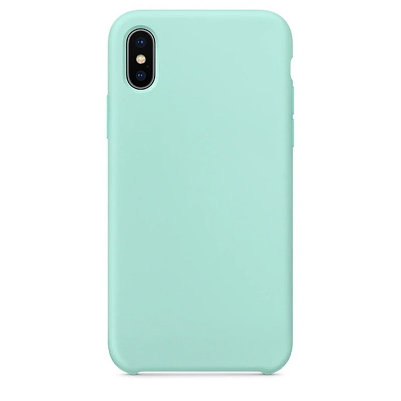 21 Emerald Green Фирменный силиконовый чехол для телефона для iPhone XR X XS Max 7 8 6 6s Plus чехол s для Apple iPhone 11 Pro Max с логотипом задняя крышка - Цвет: 21 Emerald Green