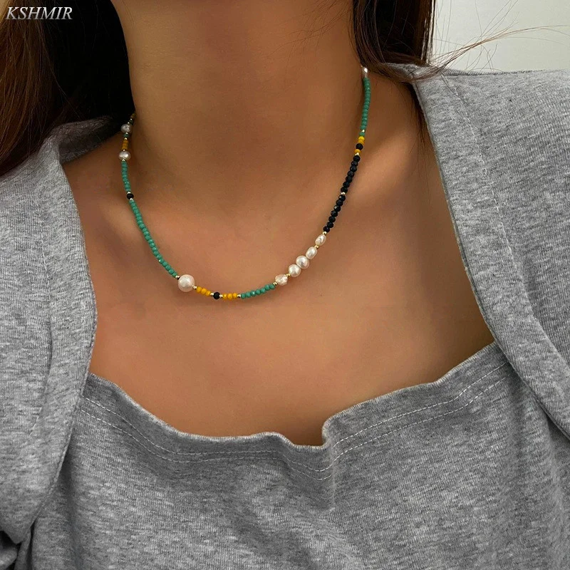 women exquisite small freshwater pearls necklace handmade adjustable beaded choker