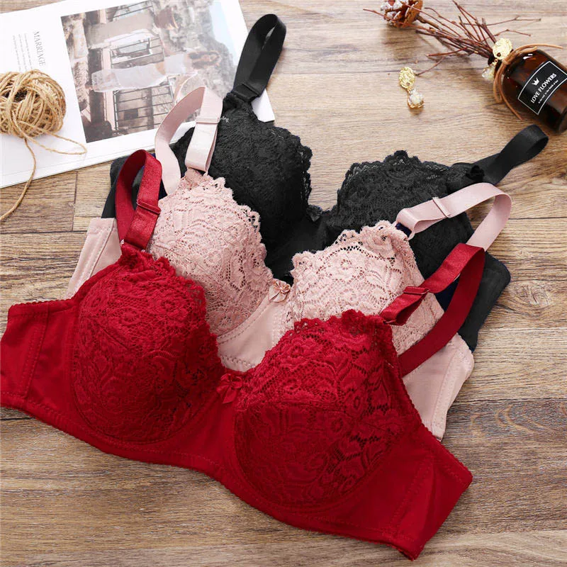  Full Cup Women Lace Bra Push Up Bras for Female Bralette Sexy Underwire Brassiere Woman Underwear C