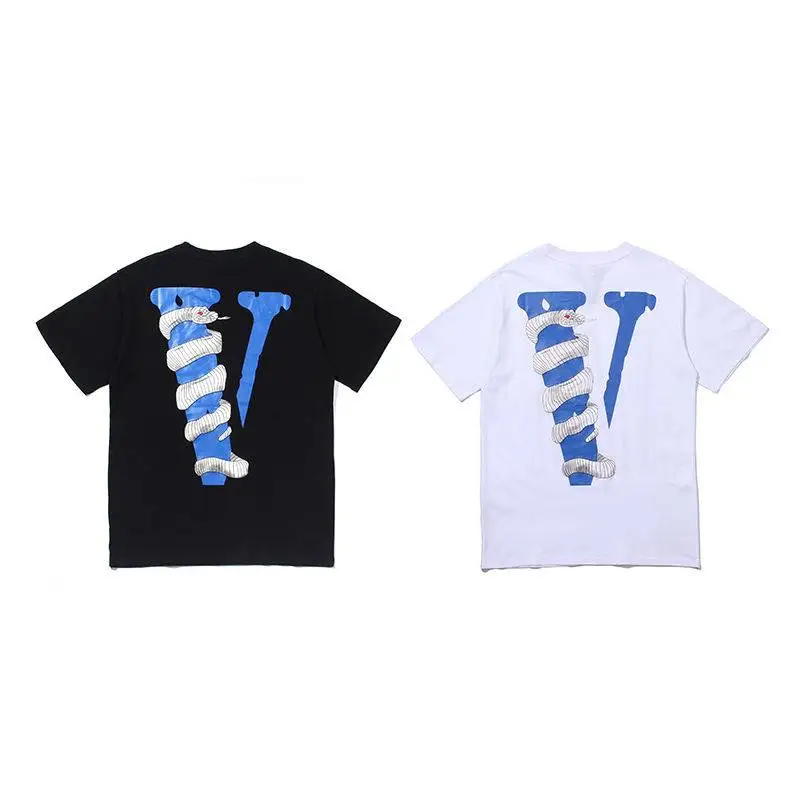 blue white tshirts Fashion tees back big V loose t-shirts for women with short sleeves men's t shirts | Женская одежда