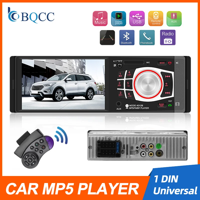4.1&quot 1DIN Car MP5/MP4 Player Remote control radio FM/USB/TF/AUX Radio Microphone Bluetooth Stereo autoradio | Автомобили и