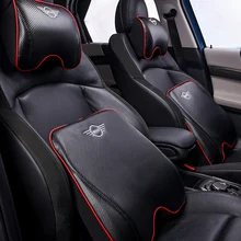 Автомобильная Внутренняя память хлопок подушка под поясницу шеи Подушка для BMW MINI Cooper S JCW F54 F55 F56 F60 R55 R60 Автомобильный логотип подголовник для отдыха