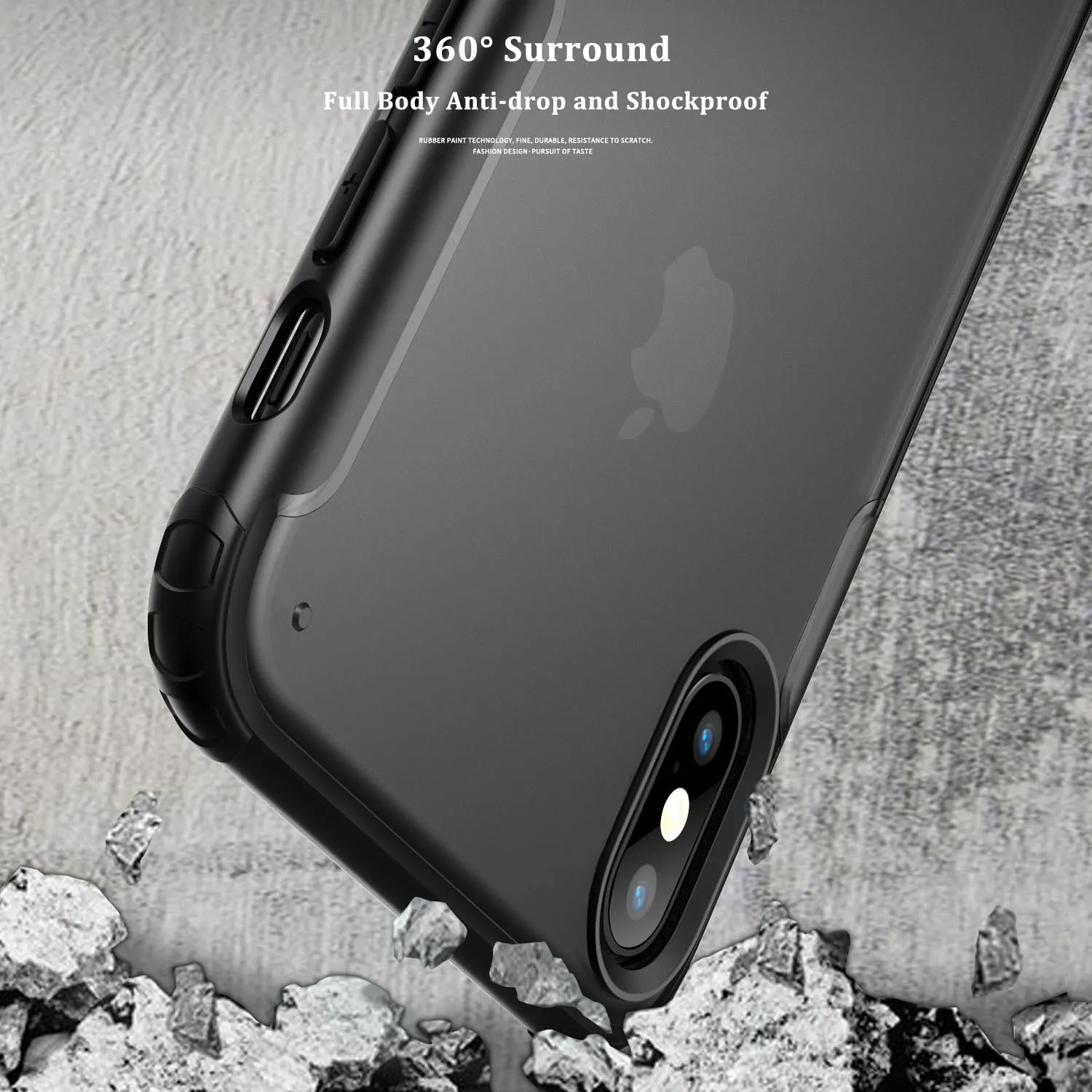 Для iPhone Xs MAX XR 8 7 Чехол Ультра тонкий прозрачный PC задняя крышка с Резиновый ТПУ бампер, противоударный чехол