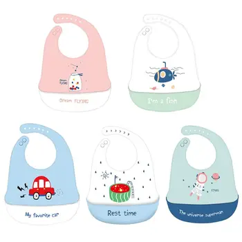 

Baby Bibs Waterproof Food Grade Silicone Infant Newborn Drooling Bib Soft Cartoon Eating Saliva Towel Baby Feeding Oil-Proof