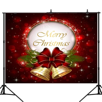

Lyavshi Red Bow Merry Christmas Photography Background Vinyl Cloth Photographic Backdrops For Photo Studio props
