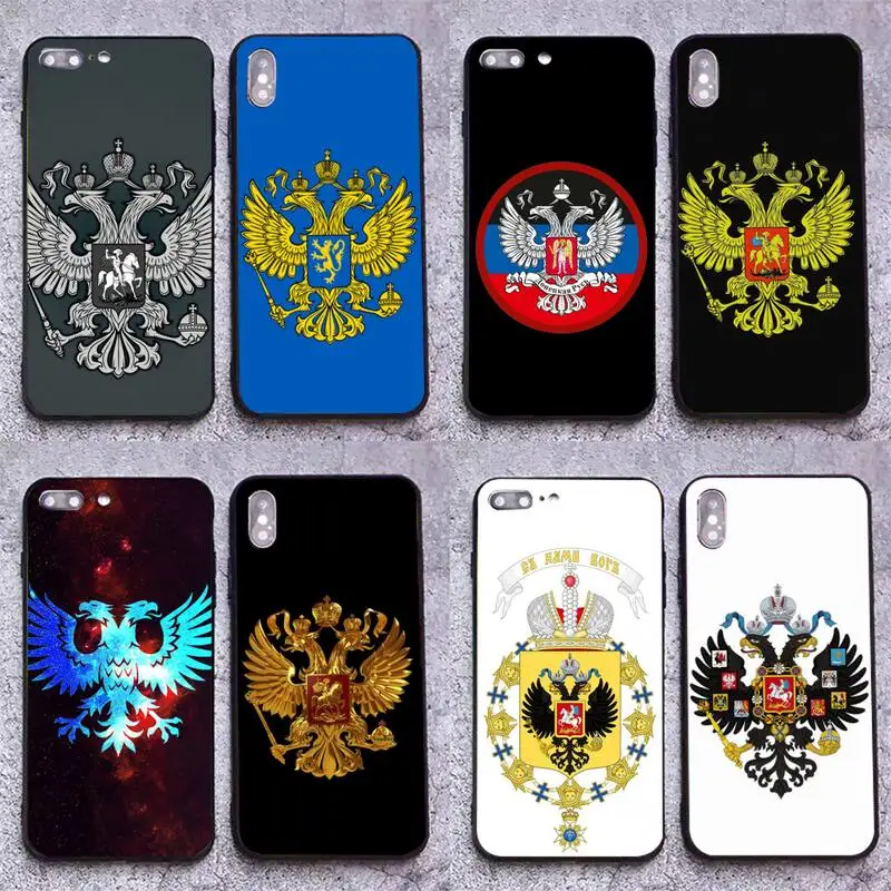 Милый блестящий чехол для телефона с изображением герба России iphone 12 pro max 11 XS MAX 8 7
