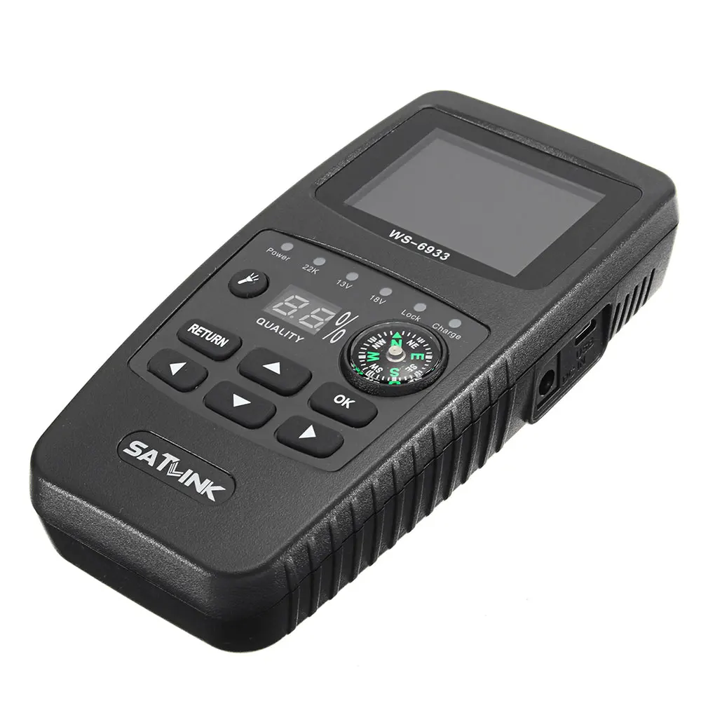 Satlink WS-6933 DVB-S2 FTA Digital Satellite Signal Finder Meter Signal Detector Compact US Plug Digital Satellite Signal