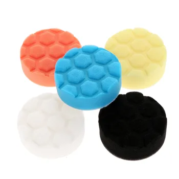 

5Pcs 3/4/5/6/7 Inch Car Sponge Polishing Pad Polisher Wax Hand Tool Kit Wheel Buffing Pads